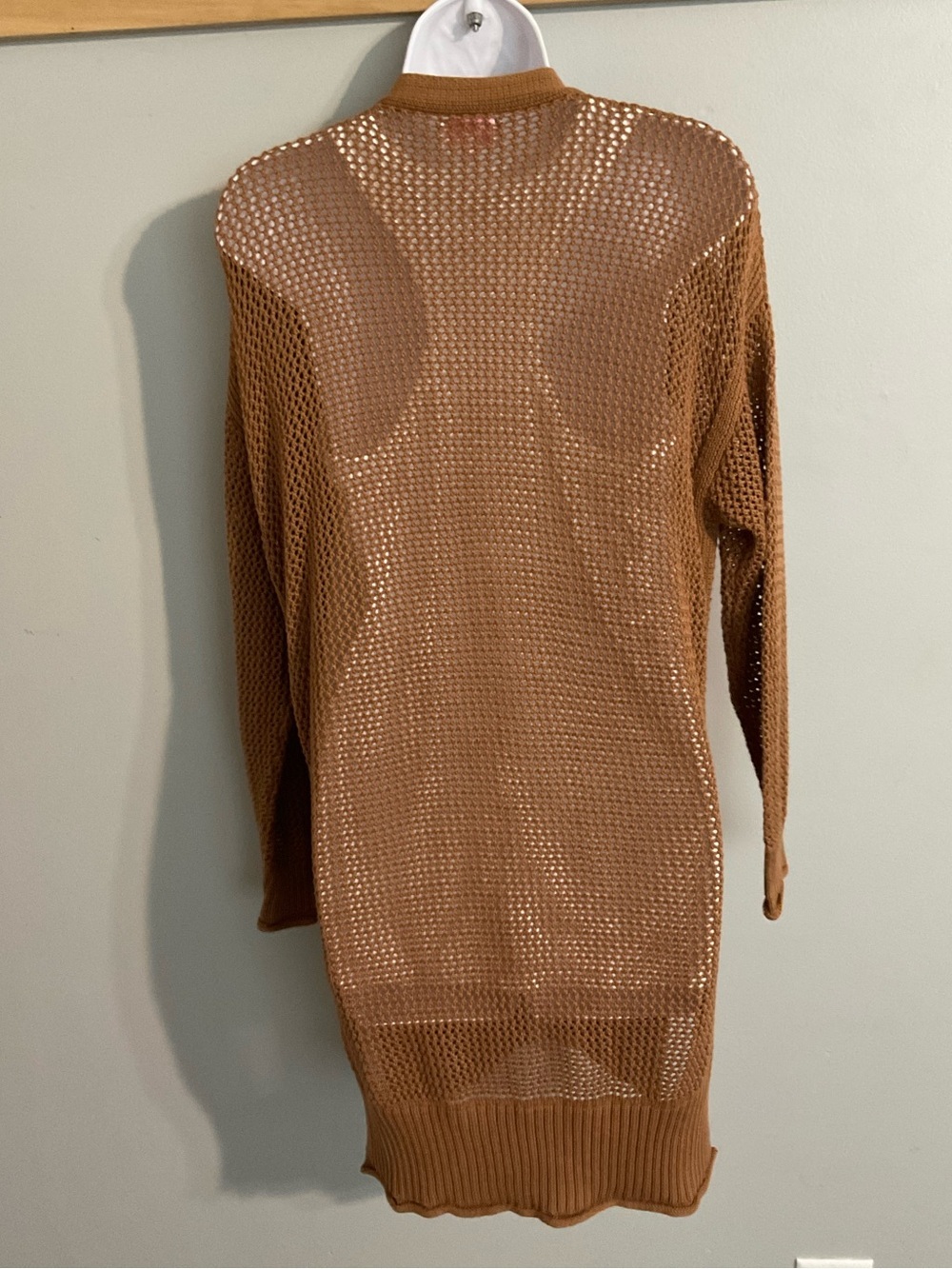 Pink Lily Open-Weave Oversized Long Cardigan Small - Picture 2 of 8